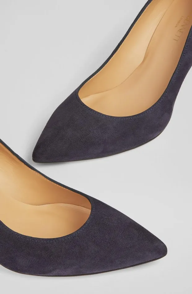 LKBennett Court Shoes Floret Navy Suede Pointed Toe Courts 8211 Women LKBennett Court Shoes Floret Navy Suede Pointed Toe Courts 8211 Women