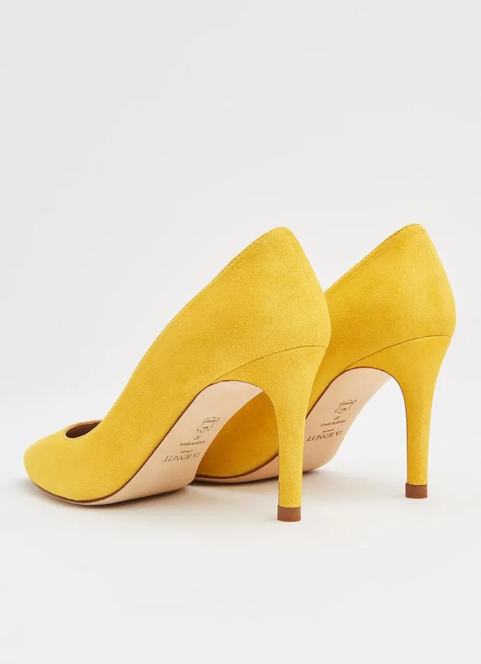 LKBennett Court Shoes Floret Sherbet Yellow Suede Pointed Toe Courts 8211 Women LKBennett Court Shoes Floret Sherbet Yellow Suede Pointed Toe Courts 8211 Women