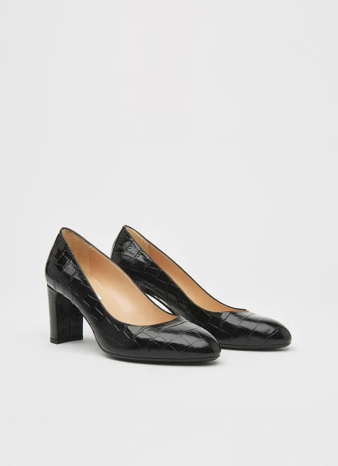 LKBennett Court Shoes Winola Black Croc Effect Courts 8211 Women LKBennett Court Shoes Winola Black Croc Effect Courts 8211 Women