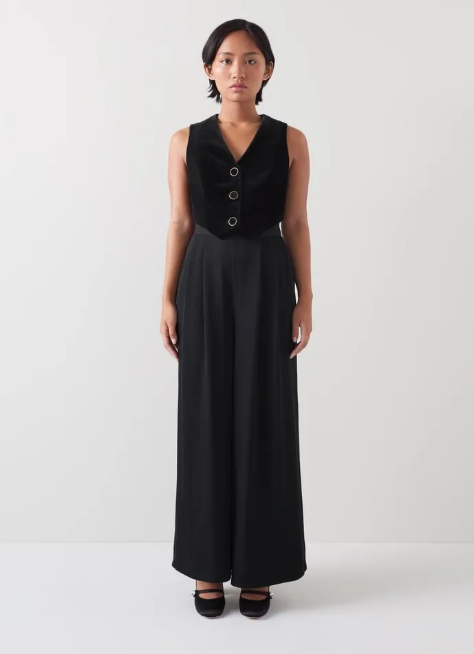 LKBennett Dresses Carine Petite Black Waistcoat Culotte Jumpsuit 8211 Women LKBennett Dresses Carine Petite Black Waistcoat Culotte Jumpsuit 8211 Women