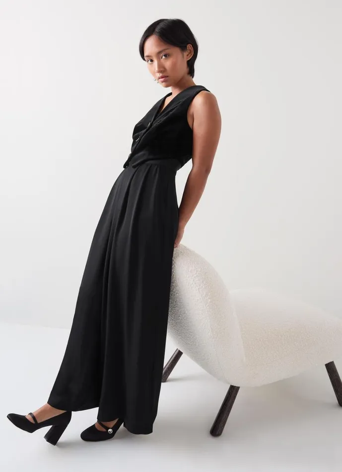 LKBennett Dresses Carine Petite Black Waistcoat Culotte Jumpsuit 8211 Women LKBennett Dresses Carine Petite Black Waistcoat Culotte Jumpsuit 8211 Women