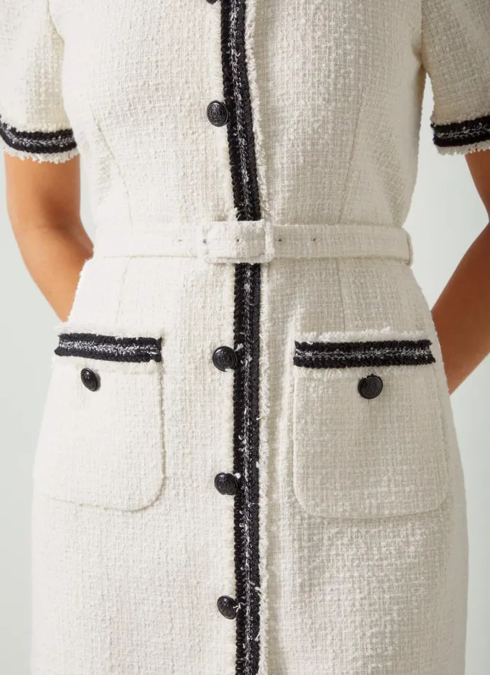 LKBennett Dresses Charlie Ivory Italian Recycled CottonBlend Tweed Dress 8211 Women LKBennett Dresses Charlie Ivory Italian Recycled CottonBlend Tweed Dress 8211 Women