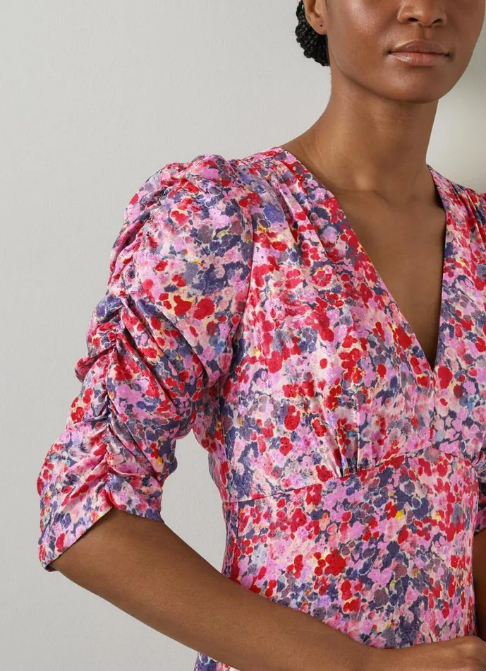 LKBennett Dresses Erin Pink Multi Watercolour Floral Jacquard Dress 8211 Women LKBennett Dresses Erin Pink Multi Watercolour Floral Jacquard Dress 8211 Women