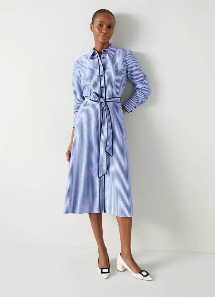 LKBennett Dresses Lucan Blue and White Striped Cotton Shirt Dress 8211 Women LKBennett Dresses Lucan Blue and White Striped Cotton Shirt Dress 8211 Women