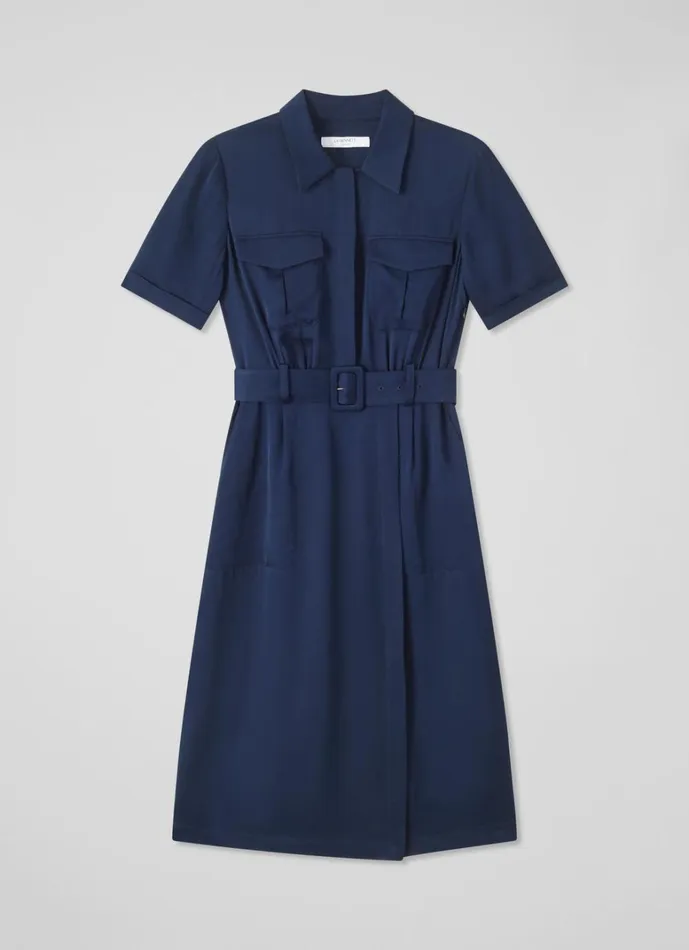 LKBennett Dresses Luna Navy Viscose UtilityStyle Shirt Dress 8211 Women LKBennett Dresses Luna Navy Viscose UtilityStyle Shirt Dress 8211 Women