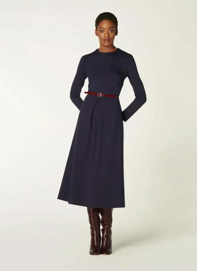 LKBennett Dresses Maria Navy Jersey Fit and Flare Dress 8211 Women