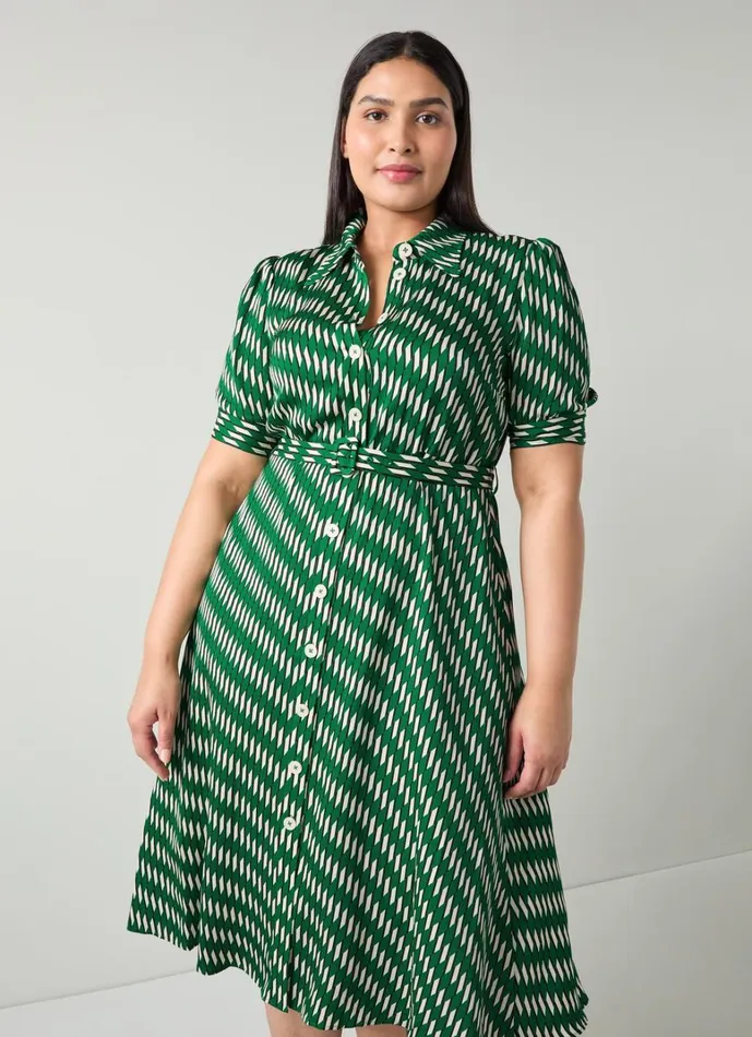 LKBennett Dresses Valerie Green Modernist Print Shirt Dress 8211 Women LKBennett Dresses Valerie Green Modernist Print Shirt Dress 8211 Women