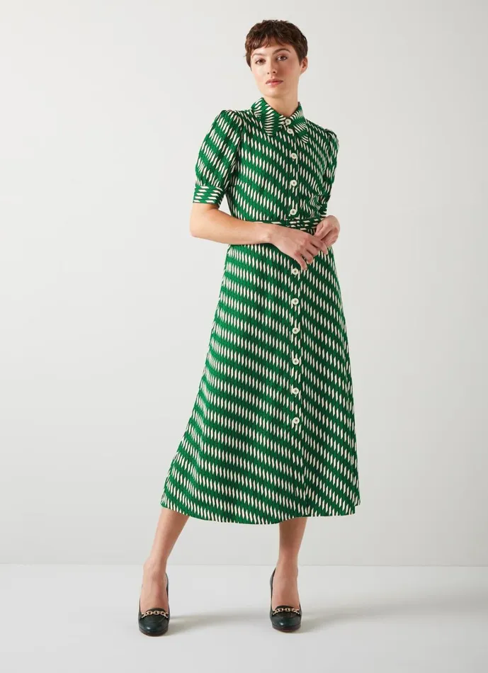 LKBennett Dresses Valerie Green Modernist Print Shirt Dress 8211 Women LKBennett Dresses Valerie Green Modernist Print Shirt Dress 8211 Women