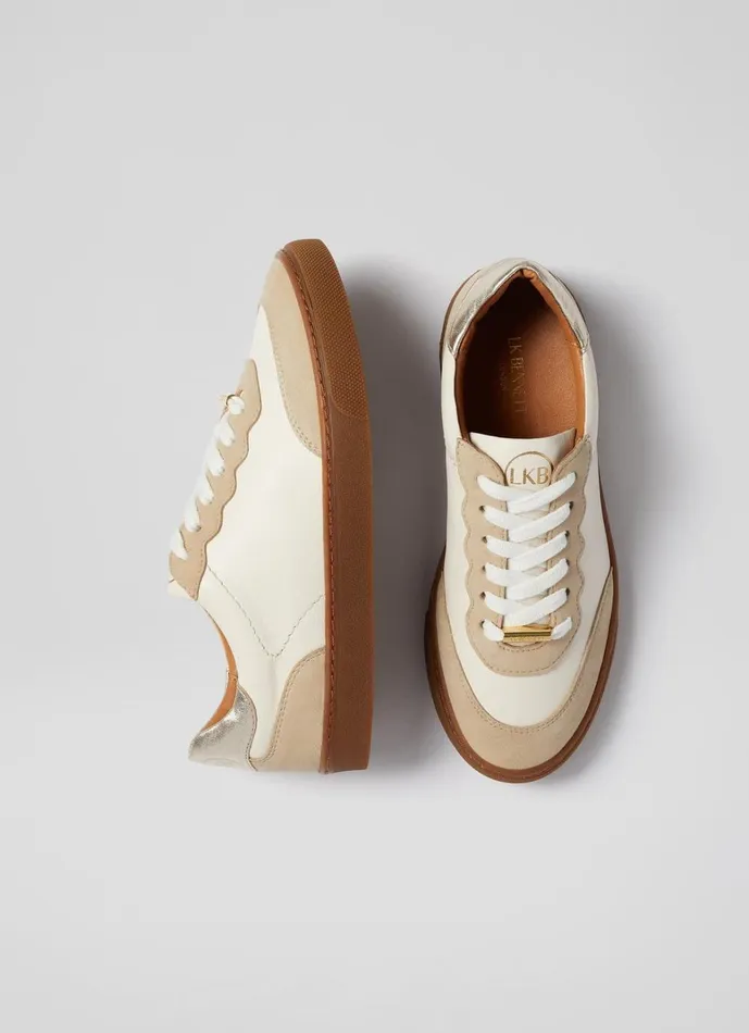 LKBennett Flats LKB Runner Cream Leather And Beige Suede Trainers 8211 Women