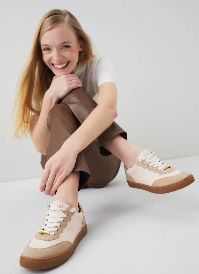 LKBennett Flats LKB Runner Cream Leather And Beige Suede Trainers 8211 Women LKBennett Flats LKB Runner Cream Leather And Beige Suede Trainers 8211 Women