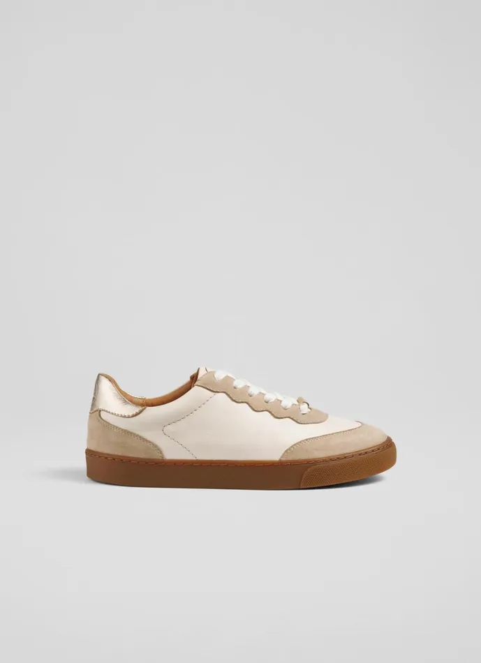 LKBennett Flats LKB Runner Cream Leather And Beige Suede Trainers 8211 Women LKBennett Flats LKB Runner Cream Leather And Beige Suede Trainers 8211 Women