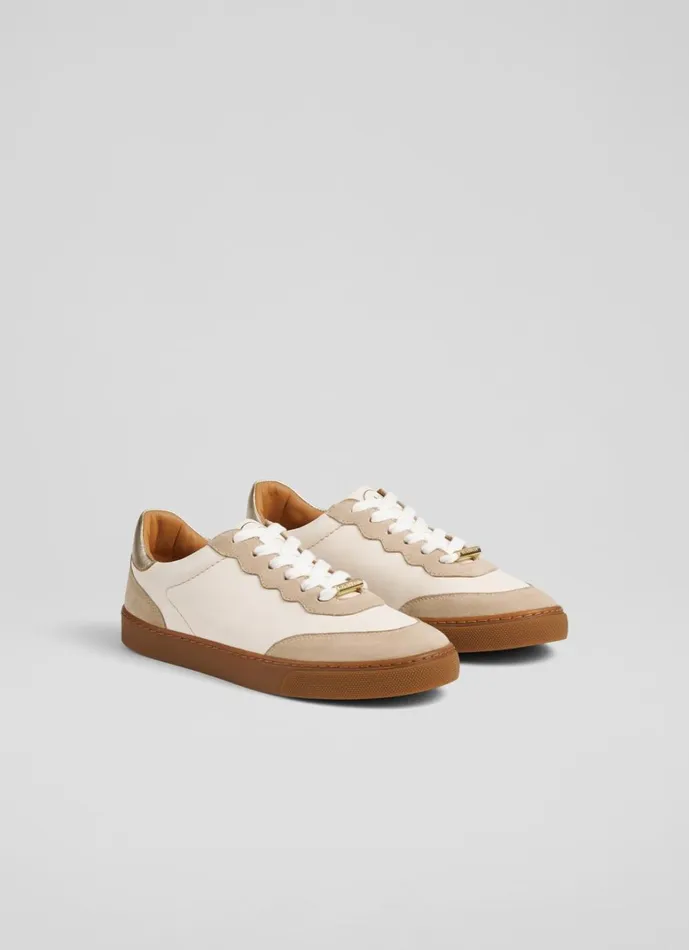 LKBennett Flats LKB Runner Cream Leather And Beige Suede Trainers 8211 Women LKBennett Flats LKB Runner Cream Leather And Beige Suede Trainers 8211 Women