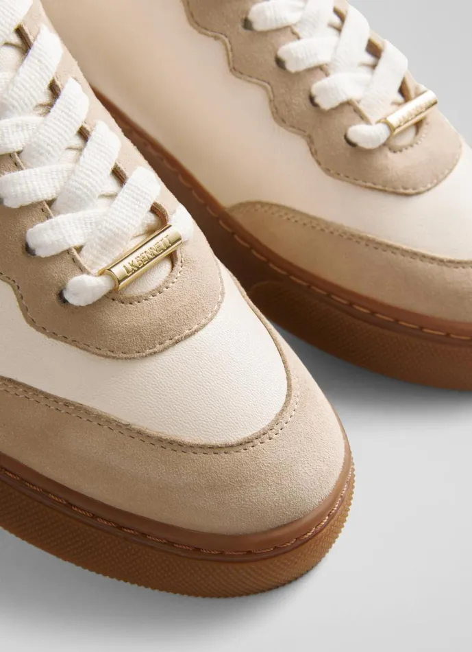 LKBennett Flats LKB Runner Cream Leather And Beige Suede Trainers 8211 Women LKBennett Flats LKB Runner Cream Leather And Beige Suede Trainers 8211 Women