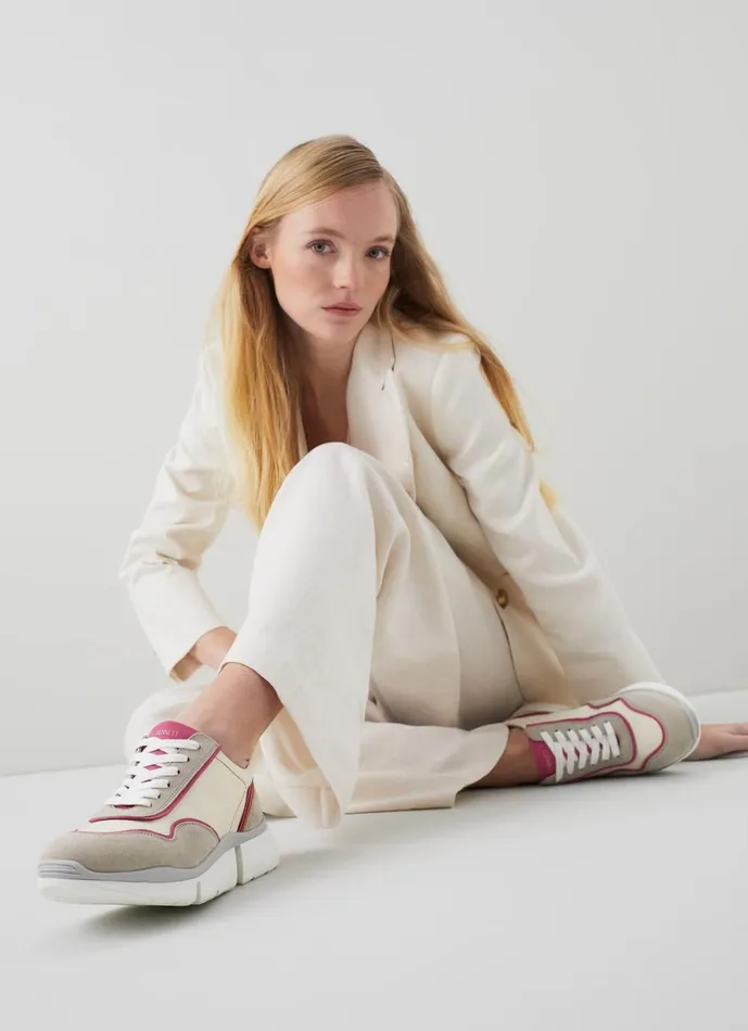 LKBennett Flats LKB Step Cream Leather And Grey Suede Trainers 8211 Women LKBennett Flats LKB Step Cream Leather And Grey Suede Trainers 8211 Women