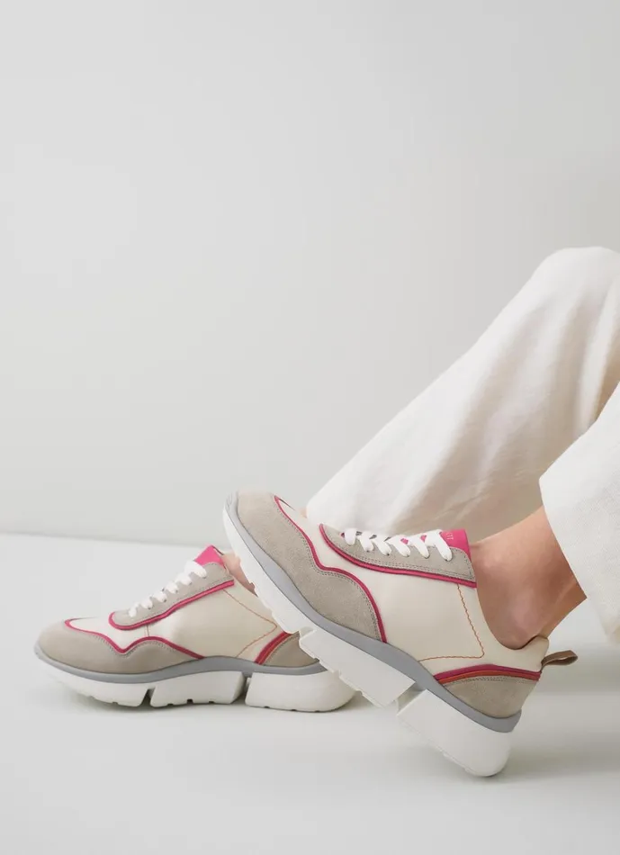 LKBennett Flats LKB Step Cream Leather And Grey Suede Trainers 8211 Women LKBennett Flats LKB Step Cream Leather And Grey Suede Trainers 8211 Women