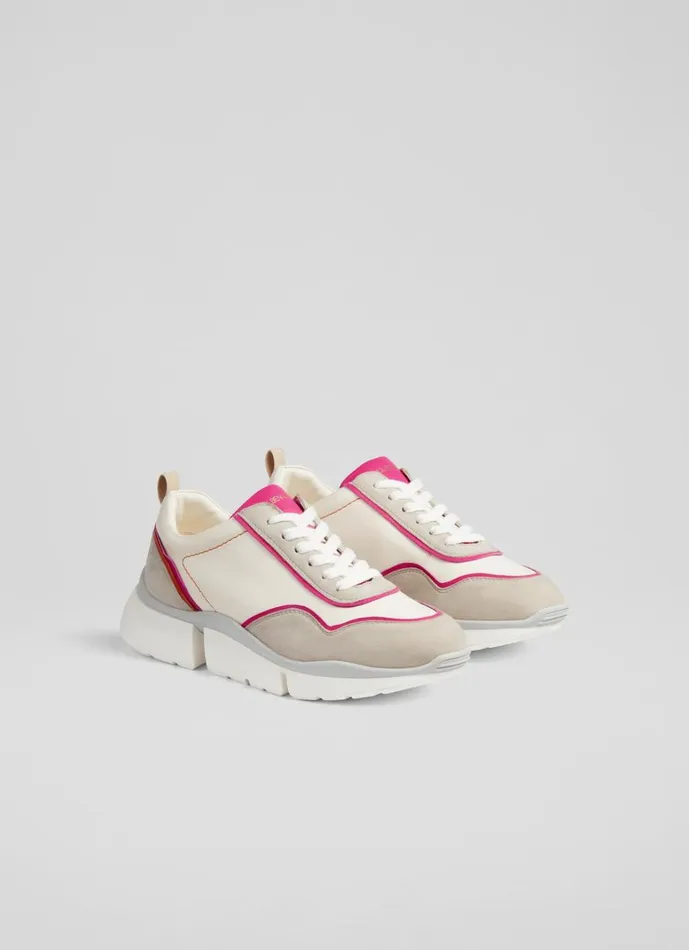 LKBennett Flats LKB Step Cream Leather And Grey Suede Trainers 8211 Women LKBennett Flats LKB Step Cream Leather And Grey Suede Trainers 8211 Women