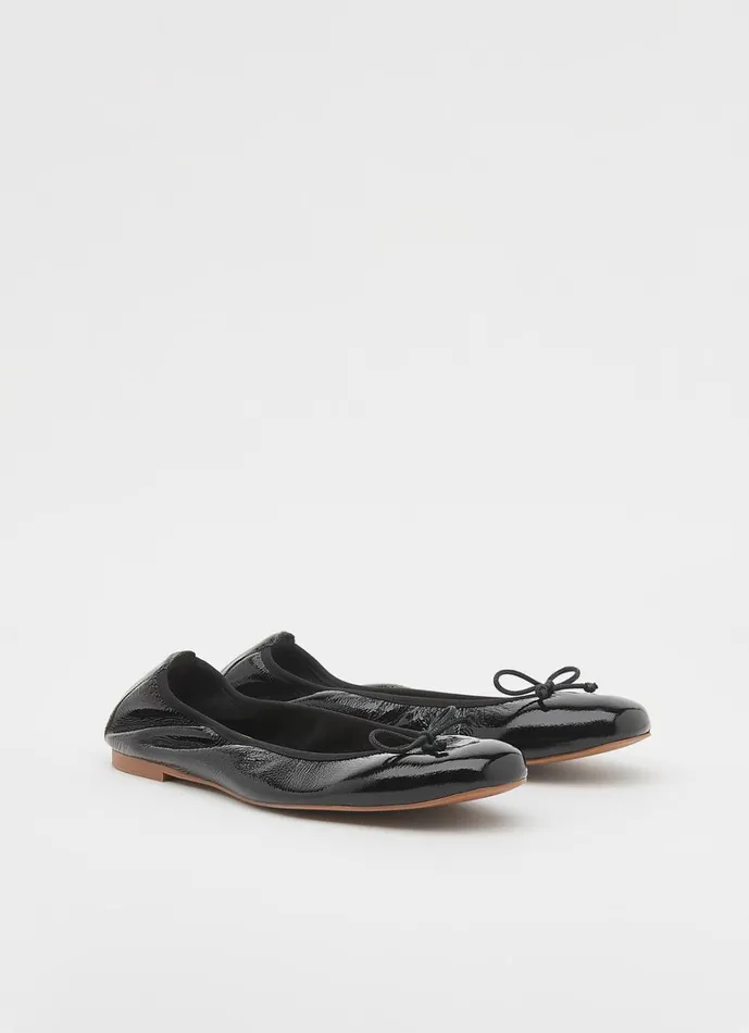 LKBennett Flats Trilly Black Crinkled Patent Ballet Pumps 8211 Women LKBennett Flats Trilly Black Crinkled Patent Ballet Pumps 8211 Women