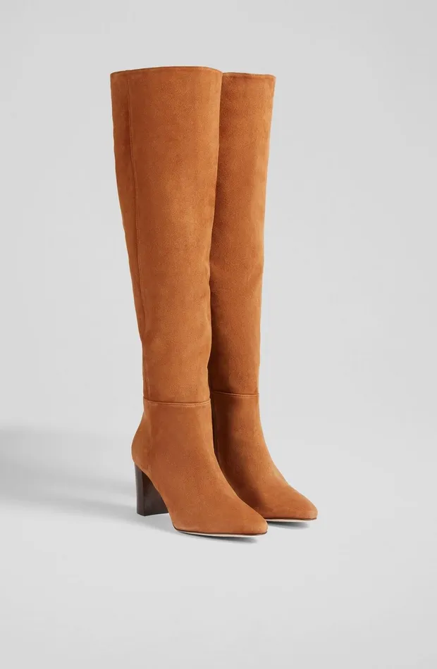 LKBennett Knee Boots Courtney Tan Suede OverTheKneeBoots 8211 Women LKBennett Knee Boots Courtney Tan Suede OverTheKneeBoots 8211 Women
