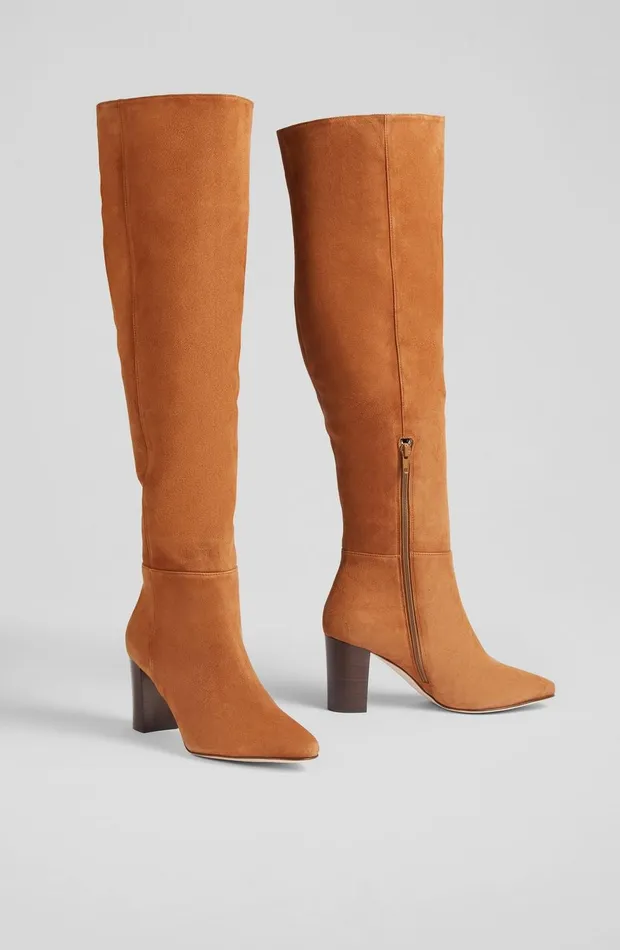 LKBennett Knee Boots Courtney Tan Suede OverTheKneeBoots 8211 Women LKBennett Knee Boots Courtney Tan Suede OverTheKneeBoots 8211 Women