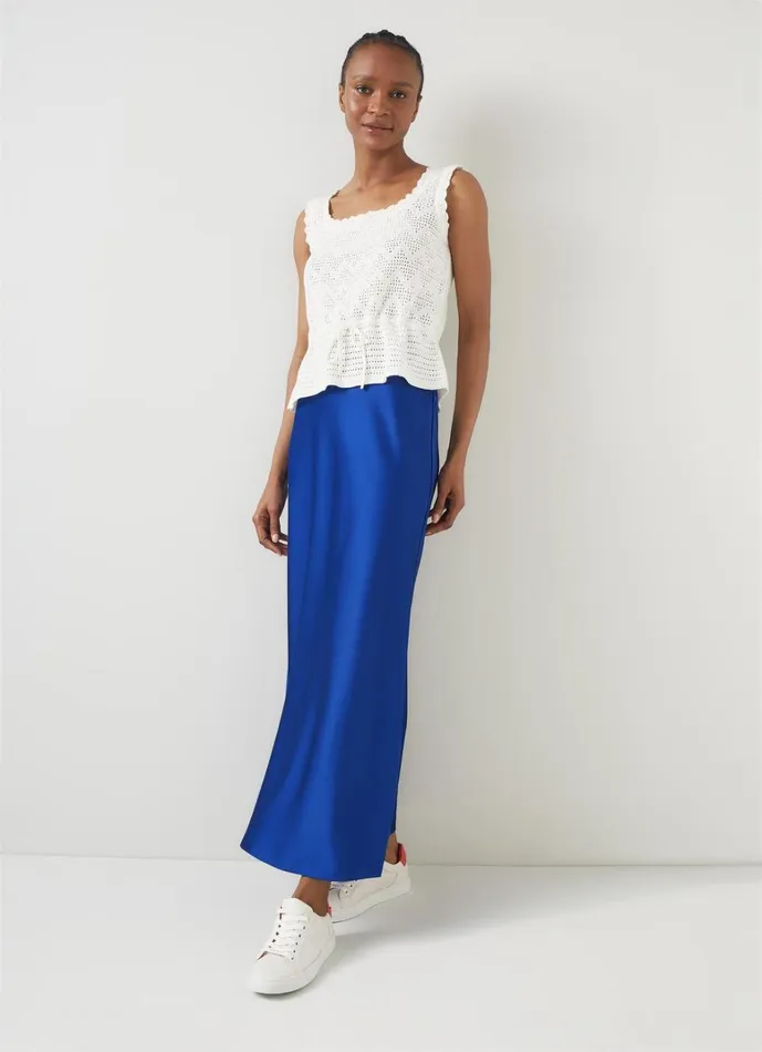 LKBennett Skirts Lucan Mazarine Blue Bias Satin Maxi Skirt 8211 Women