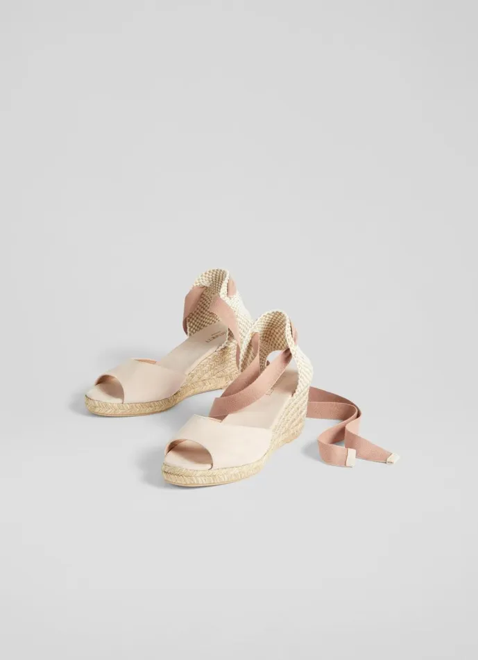 LKBennett Wedges Marianne Pink Suede Open Toe Espadrille Wedges 8211 Women LKBennett Wedges Marianne Pink Suede Open Toe Espadrille Wedges 8211 Women