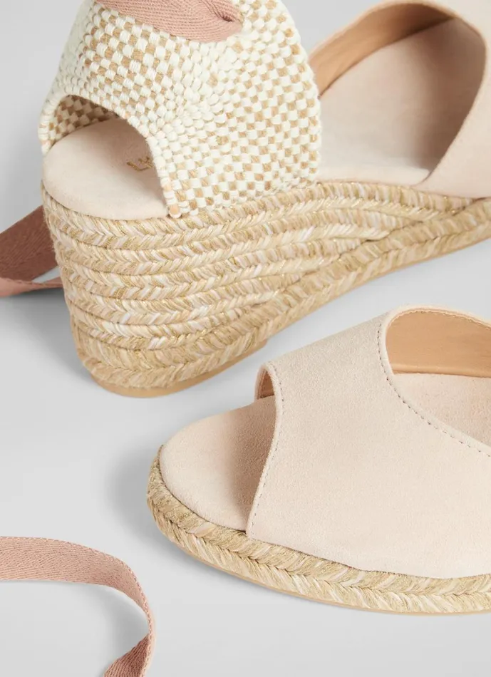 LKBennett Wedges Marianne Pink Suede Open Toe Espadrille Wedges 8211 Women LKBennett Wedges Marianne Pink Suede Open Toe Espadrille Wedges 8211 Women