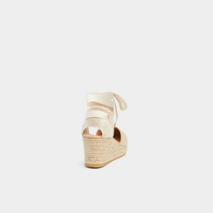 LKBennett Wedges Maureene Sand Canvas Espadrille Wedges 8211 Women