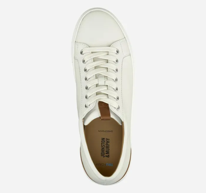 LaceUps Men Johnston and Murphy Banks LacetoToe White Sheepskin LaceUps Men Johnston and Murphy Banks LacetoToe White Sheepskin
