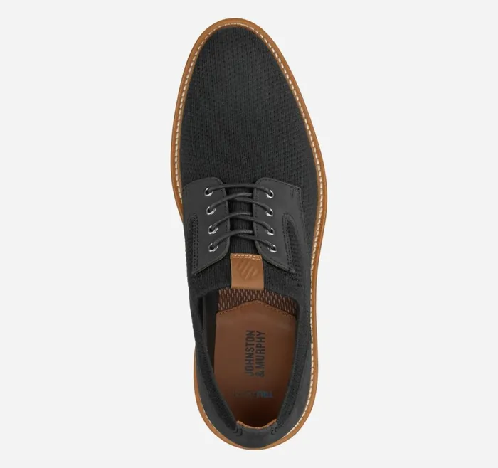LaceUps Men Johnston and Murphy Upton Knit Plain Toe Black Knit LaceUps Men Johnston and Murphy Upton Knit Plain Toe Black Knit