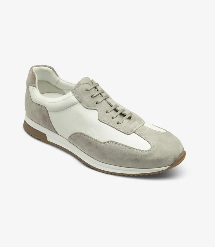 Linford White and Grey Suede Men Loake Trainers and Sneakers Linford White and Grey Suede Men Loake Trainers and Sneakers