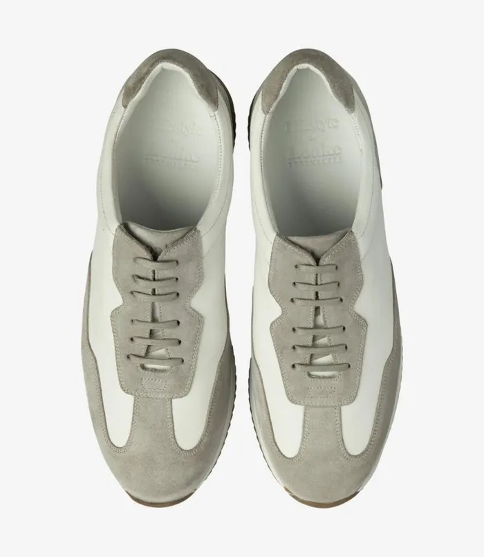 Linford White and Grey Suede Men Loake Trainers and Sneakers Linford White and Grey Suede Men Loake Trainers and Sneakers
