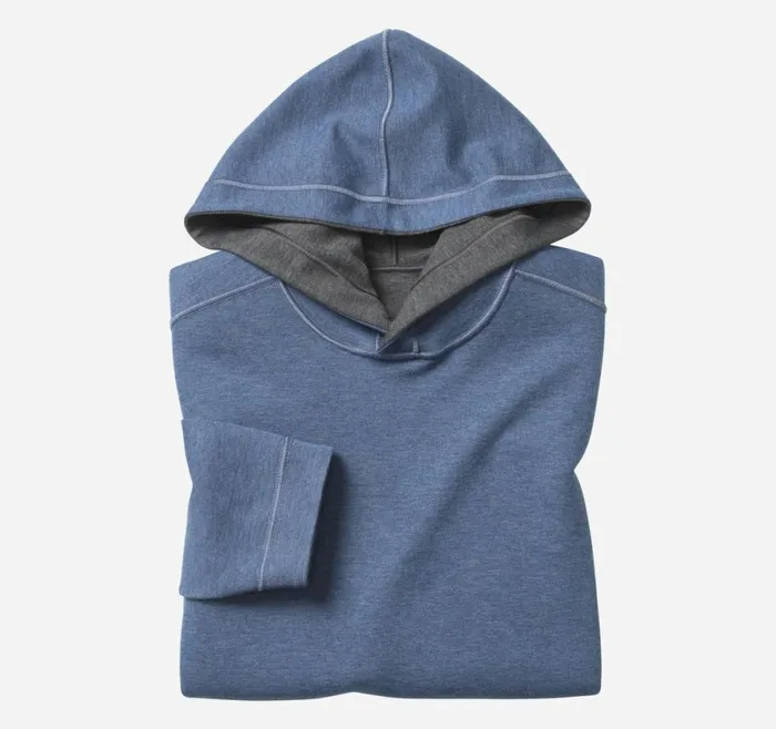 Loungewear Men Johnston and Murphy Reversible Knit Hoodie Charcoalblue