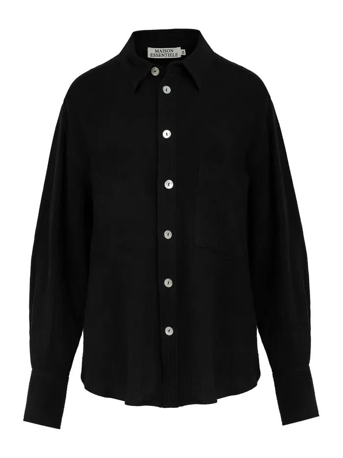 Loungewear The UNDONE Women Maison Essentiele 8211 Resort Shirt in Black