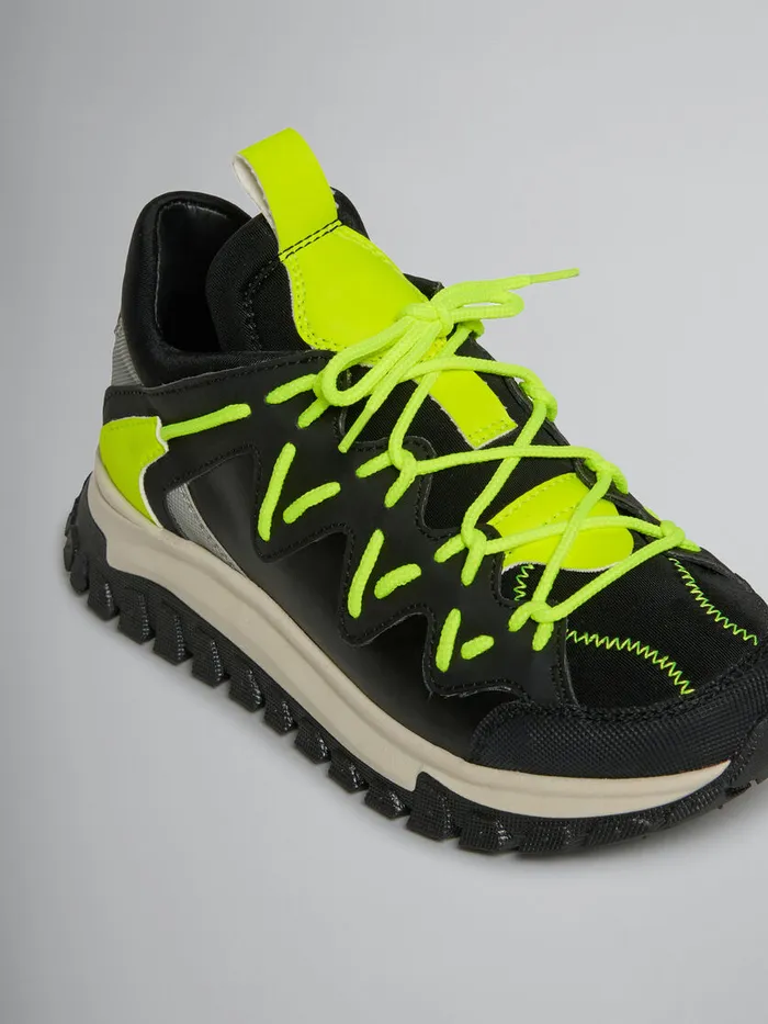 Marni Black And Fluorescent Yellow Running Sneaker Kids