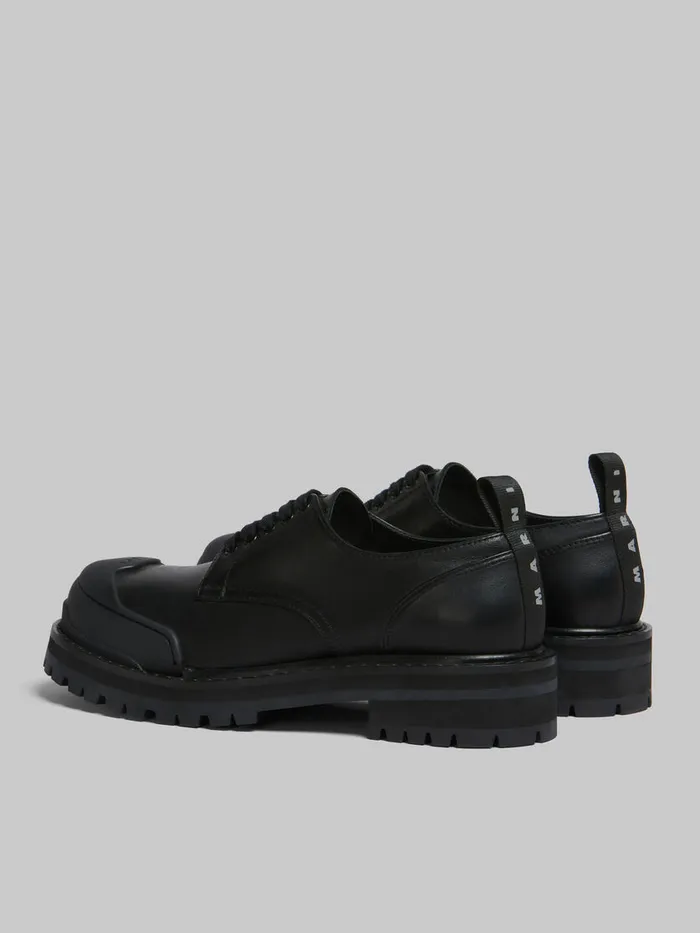 Marni Black Leather Dada Army Derby Shoe Men Lace Up and Loafers