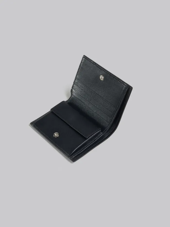 Marni Blue Leather Bifold Wallet With Marni Mending Men Wallets and Small Leather Goods