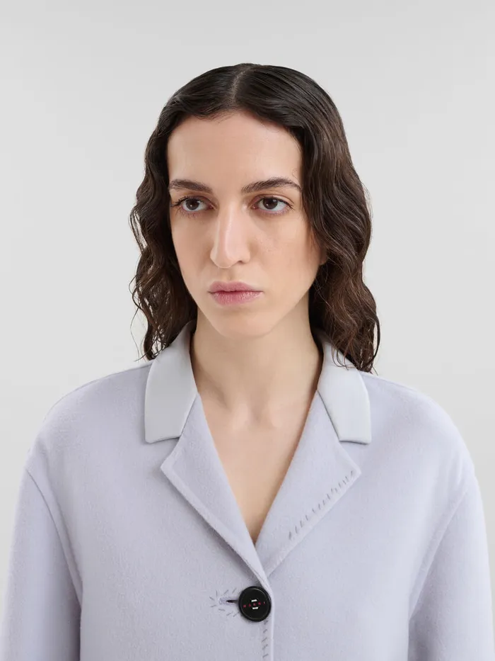 Marni Purple Felt Coat With Waist Belt Women Coats and Jackets