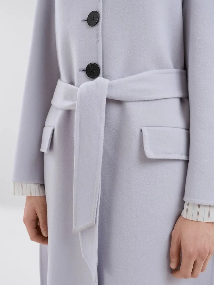 Marni Purple Felt Coat With Waist Belt Women Coats and Jackets