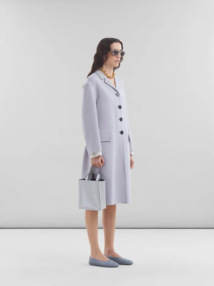 Marni Purple Felt Coat With Waist Belt Women Coats and Jackets