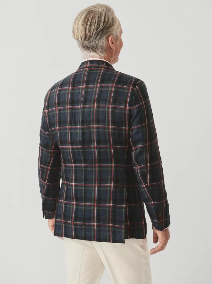 McCown Linen Sport Coat In Plaid Greennavyred Men JMcLaughlin Jackets and Outerwear McCown Linen Sport Coat In Plaid Greennavyred Men JMcLaughlin Jackets and Outerwear