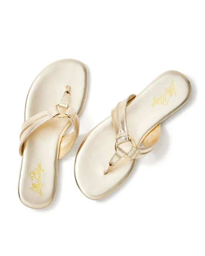 McKim Sandal Gold Metallic Women Lilly Pulitzer Shoes McKim Sandal Gold Metallic Women Lilly Pulitzer Shoes