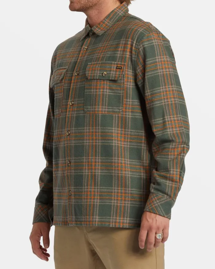 Men Billabong Flannels Offshore Long Sleeve Flannel Shirt Fern Men Billabong Flannels Offshore Long Sleeve Flannel Shirt Fern