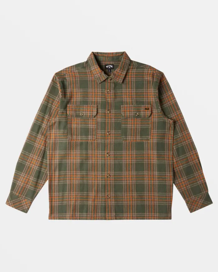 Men Billabong Flannels Offshore Long Sleeve Flannel Shirt Fern Men Billabong Flannels Offshore Long Sleeve Flannel Shirt Fern