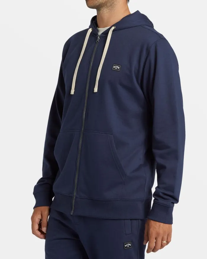 Men Billabong Hoodies and Fleece All Day Zip Hoodie Dusty Navy Men Billabong Hoodies and Fleece All Day Zip Hoodie Dusty Navy