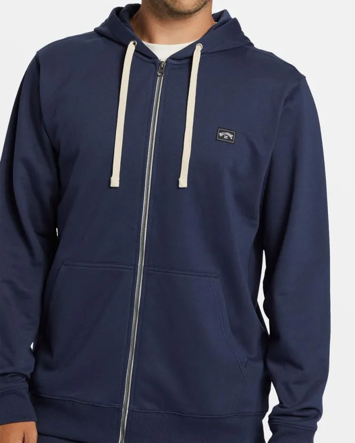 Men Billabong Hoodies and Fleece All Day Zip Hoodie Dusty Navy Men Billabong Hoodies and Fleece All Day Zip Hoodie Dusty Navy