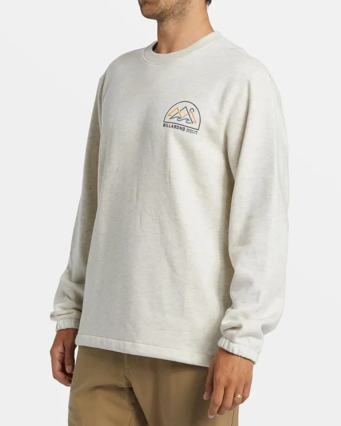 Men Billabong Hoodies and Fleece Compass Crewneck Sweatshirt Oatmeal Heather Men Billabong Hoodies and Fleece Compass Crewneck Sweatshirt Oatmeal Heather