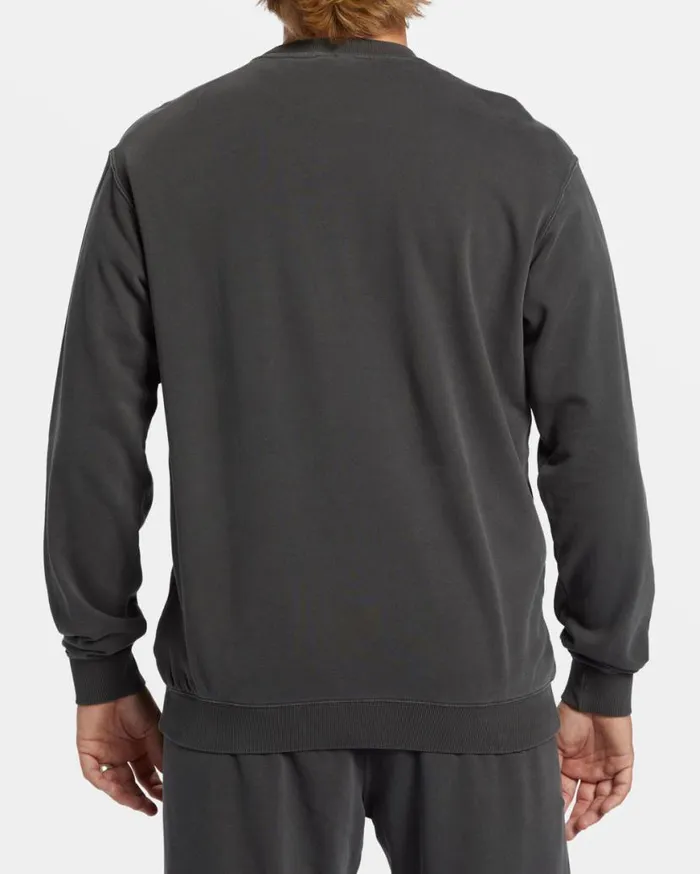 Men Billabong Hoodies and Fleece Wave Washed Crewneck Sweatshirt Raven Men Billabong Hoodies and Fleece Wave Washed Crewneck Sweatshirt Raven