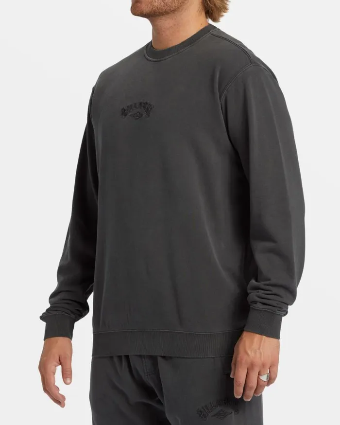 Men Billabong Hoodies and Fleece Wave Washed Crewneck Sweatshirt Raven Men Billabong Hoodies and Fleece Wave Washed Crewneck Sweatshirt Raven