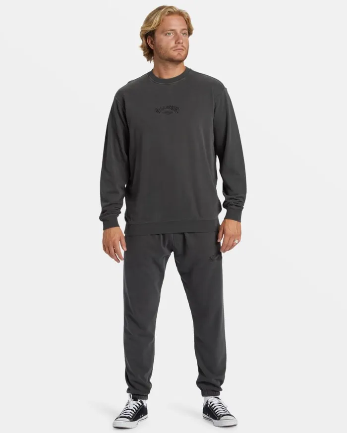 Men Billabong Hoodies and Fleece Wave Washed Crewneck Sweatshirt Raven Men Billabong Hoodies and Fleece Wave Washed Crewneck Sweatshirt Raven