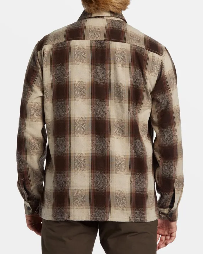 Men Billabong Jackets Lodge Long Sleeve Flannel Shirt Java Men Billabong Jackets Lodge Long Sleeve Flannel Shirt Java